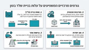 יציקת בטון וברזל בשלב יסודות שלד