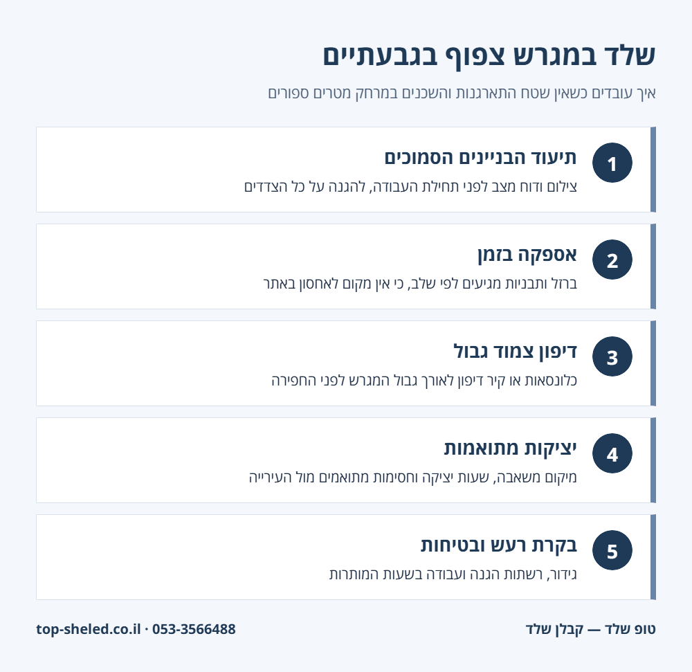 אינפוגרפיקה: עבודות שלד במגרש צפוף בגבעתיים