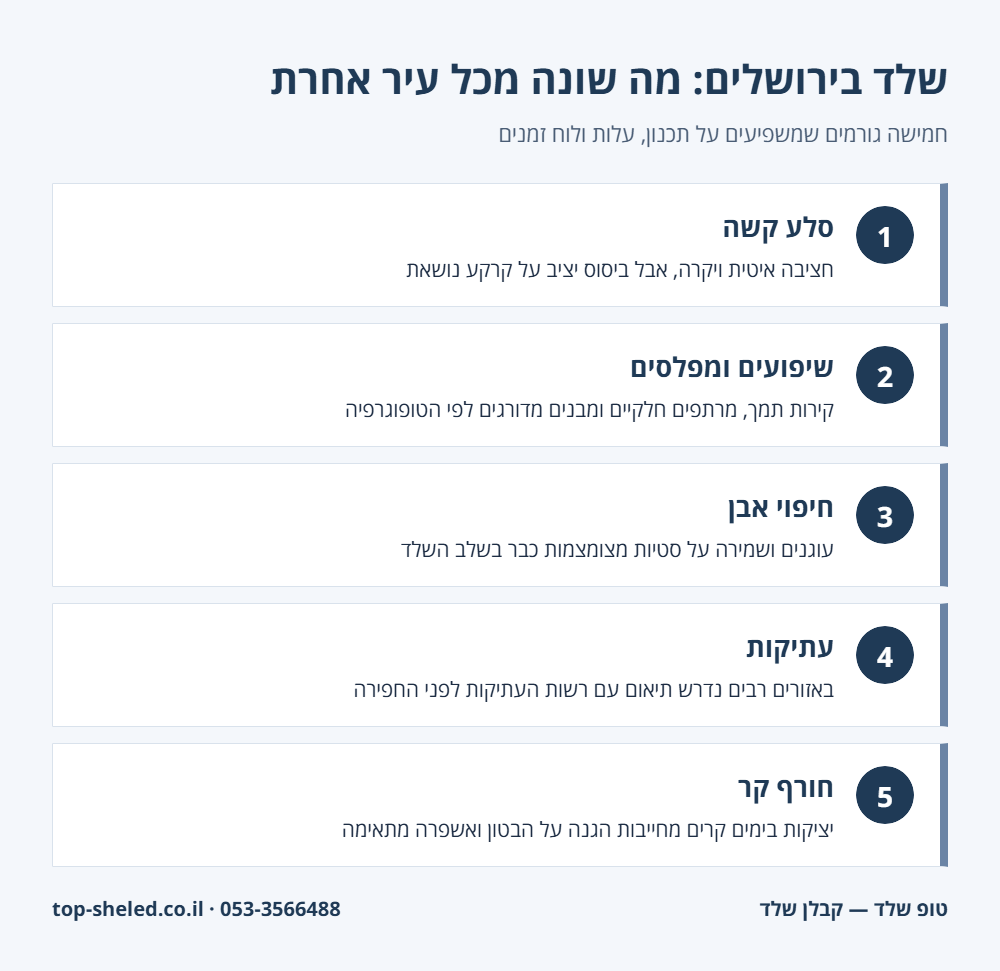 אינפוגרפיקה: 5 גורמים שמשפיעים על בניית שלד בירושלים