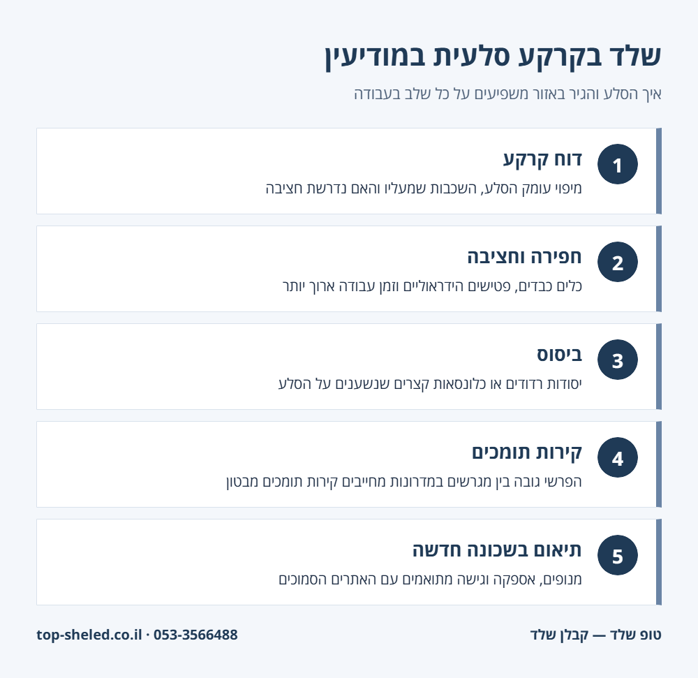 אינפוגרפיקה: עבודות שלד בקרקע סלעית במודיעין